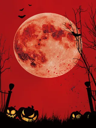 红色万圣节狂欢促销海报高清