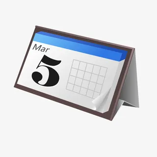 蓝色的日历挂样免抠