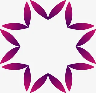 多彩春天来了紫色绿植花边框矢量免抠