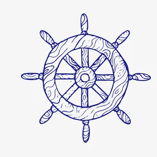 蓝色卡通方向盘矢量图免抠