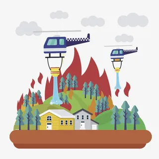 灭火的飞机免抠