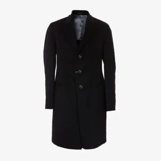 黑色山羊绒男士大衣免抠