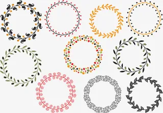 复古花环边框免抠