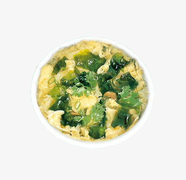 实物香菜紫菜蛋汤免抠