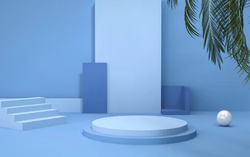 背景，展台，简约，植物，多边形高清