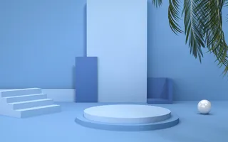 背景，展台，简约，植物，多边形高清