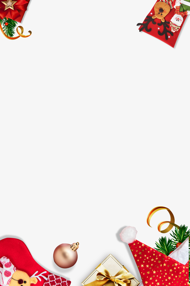 圣诞节手绘边框元素免抠