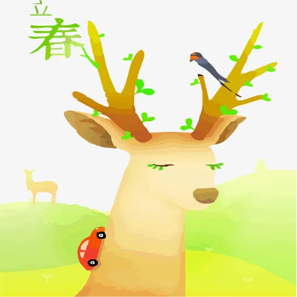 立春插画免抠