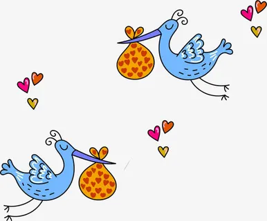 矢量手绘送子仙鹤免抠 矢量手绘送子仙鹤免抠