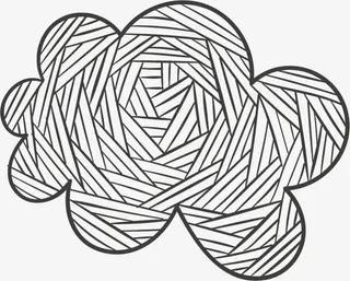 手绘花纹云朵免抠