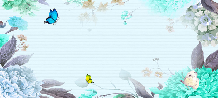 清新手绘春天插画平面广告高清