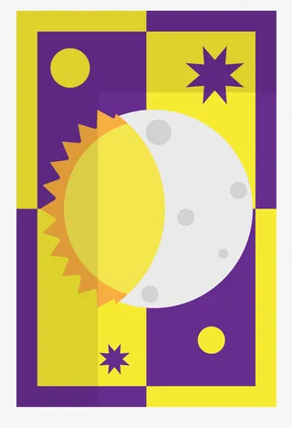 月亮太阳矢量塔罗牌免抠