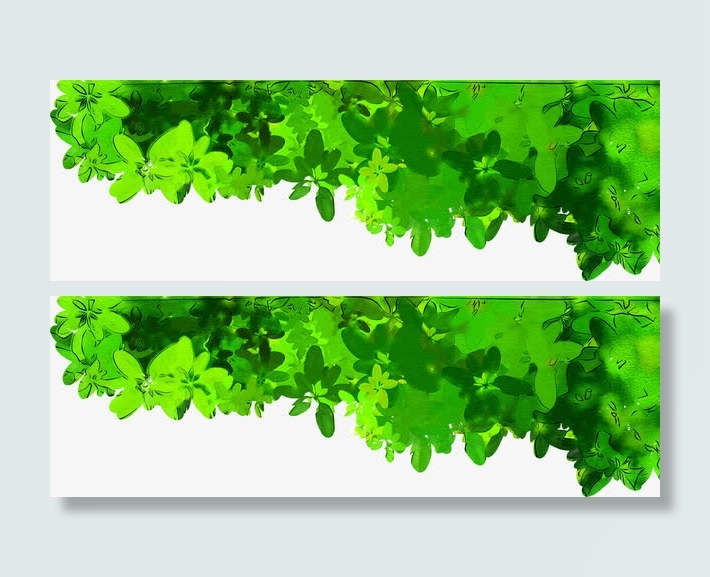 绿色春天树叶装饰设计手绘免抠