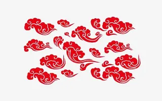 红色祥云png素材免抠