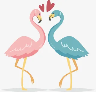 相爱甜蜜的火烈鸟免抠