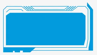 蓝色科技感话题框免抠