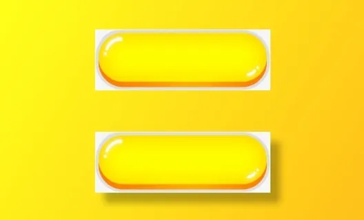 黄色卡通亮光按钮免抠标签元素