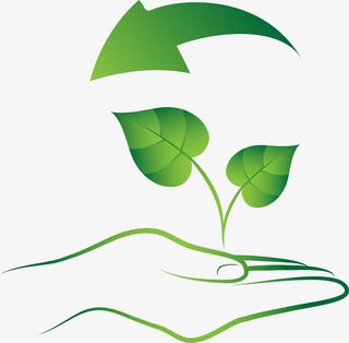 绿色手叶子箭头素材图免抠