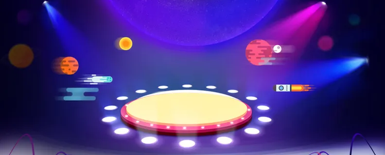 舞台蓝色渐变梦幻海报背景高清