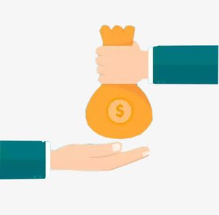 手拿钱袋传递财富理财元素免抠
