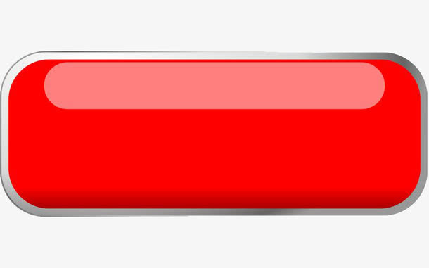 中国红金属质感边框条形按钮免抠