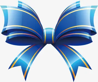漂亮的蓝色蝴蝶结免抠
