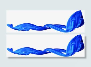 蓝色彩带招聘海报免抠