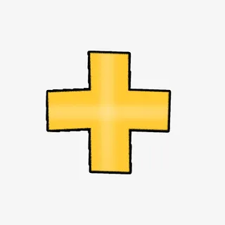 黄色加号符号免抠