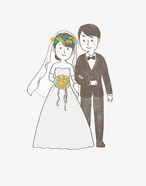 免抠卡通结婚的男女免抠