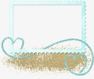 邮票沙粒边框免抠