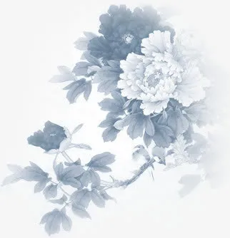 中秋节黑白色九月菊免抠