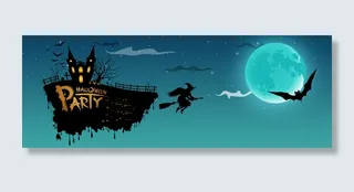 创意扁平万圣节创意banner高清