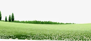 郊外春天清新风景花田免抠