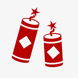 红色卡通炮竹矢量图免抠