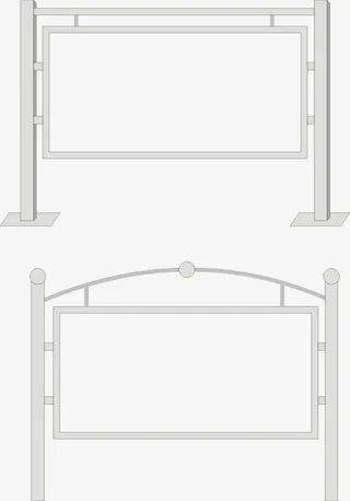 不锈钢宣传栏设计免抠