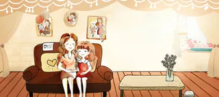 母亲节温馨卡通手绘banner高清