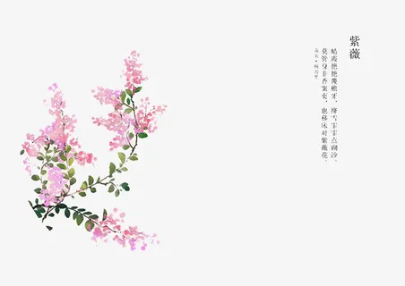 唯美手绘鲜花免抠