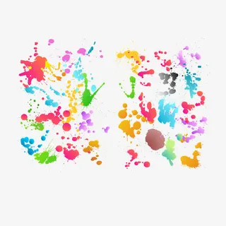 色彩斑斓的墨迹免抠