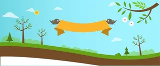 蓝色天空春天的气息淘宝卡通背景高清