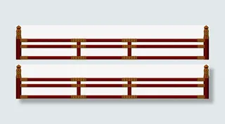 红色金属护栏免抠