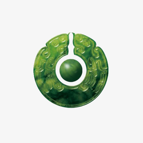 绿色圆形翡翠碧玉免抠