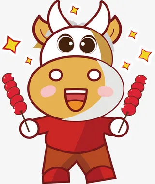 卡通牛年新年可爱牛形象免抠