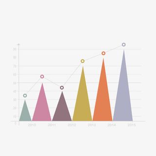 彩色三角形数据走势免抠