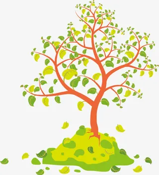 矢量绿色的树木免抠