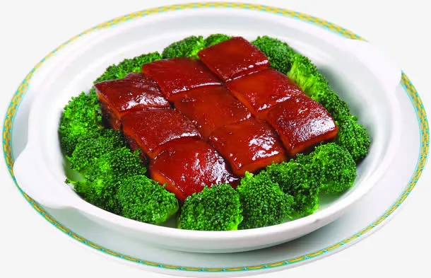 西兰花东坡肉免抠