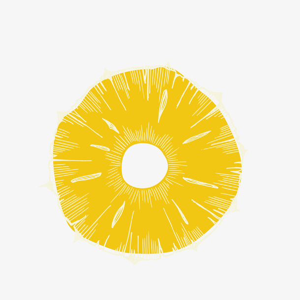 黄色切片菠萝矢量图免抠