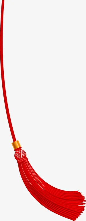 中国风红色飘带流苏免抠