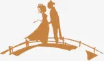 手绘牛郎织女鹊桥相会七夕免抠