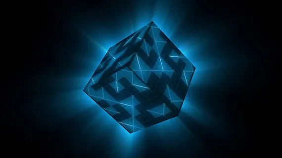 蓝色立体几何背景高清