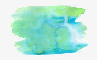 水彩绿蓝圆圈喷溅免抠